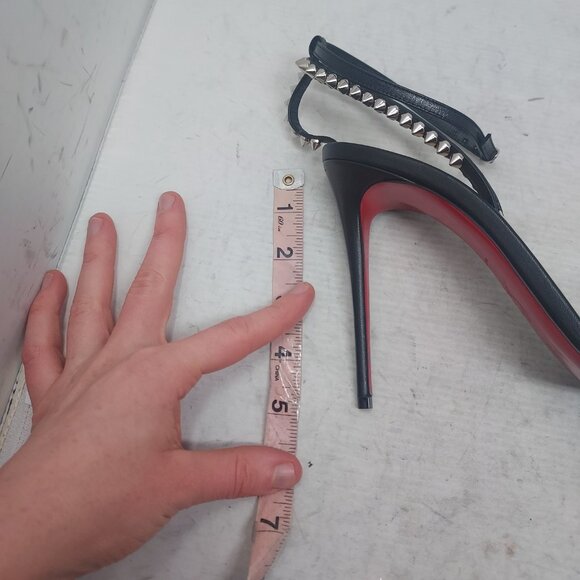 Christian Louboutin So Me Black Stud Spike Heel Sandal - Picture 12 of 12